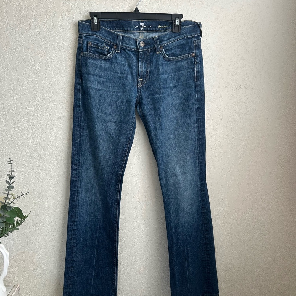 7 For All Mankind Blue Boot Cut Jeans